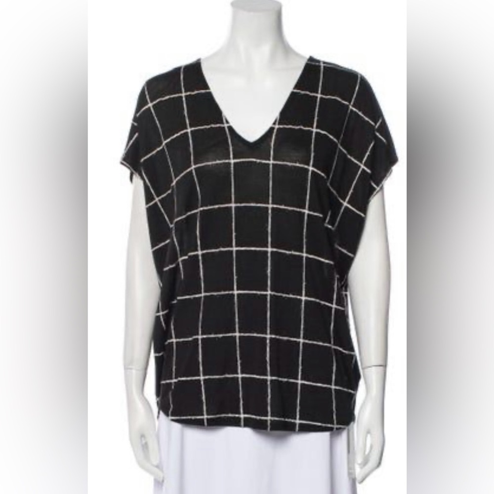 Vince Windowpane tee Black and white small - Picture 2 of 14